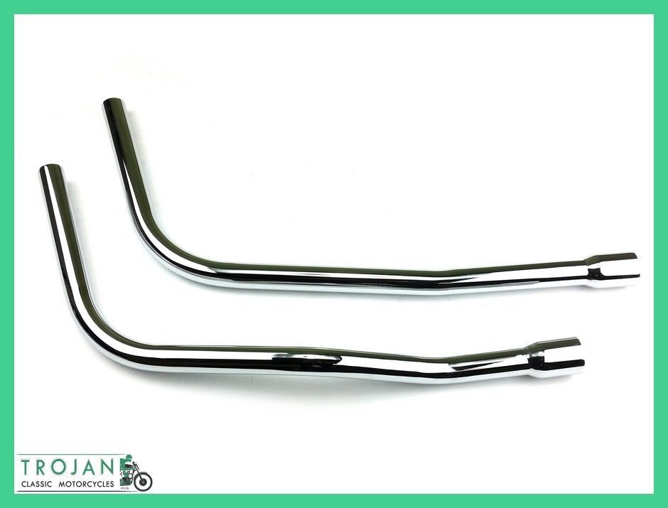 HEADER PIPES, TRIUMPH, T150 TRIPLES, 1971-72 (PAIR), GENUINE, 71-2451 ...