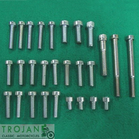 ENGINE COVER SCREW SET, TRIUMPH, 650, 1968-1970, GENUINE, 00-0086