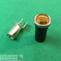 LUCAS WARNING LIGHT, AMBER LENS, TRIUMPH, BSA, NORTON, GENUINE 54363453, 99-1207