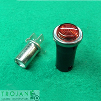 GENUINE LUCAS WARNING LIGHT, RED LENS, FOR TRIUMPH BSA NORTON, 54363454, 99-1208