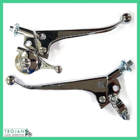 7/8" TRIUMPH BRAKE CLUTCH CHOKE LEVERS, BALL END ADJUSTER MIRROR HOLE, 60-2241/2 