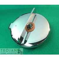 PETROL, OIL TANK CAP, 3", HINGED, 'WINGED', BSA, TRIUMPH, NORTON, 66-8215