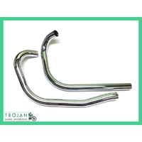 HEADER PIPES, TRIUMPH, 5T, 6T TO 1954, DYNAMO (PAIR), GENUINE, 70-1520/1519, E1520, E1519