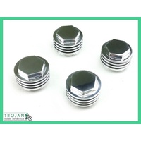 ROCKER BOX CAPS, ALLOY FINNED, CUSTOM, TRIUMPH PRE-UNIT (SET) 70-1564F, 70-1564