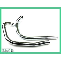 EXHAUST HEADER PIPES, TRIUMPH, T100, RIGID, 1950-53 (PAIR) GENUINE, 70-2985 / 7