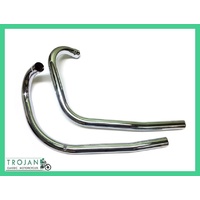 HEADER PIPES, TRIUMPH, 3TA, 5TA, T100A, TO 1967 (PAIR), GENUINE, 70-3992/4, E3992, E3994