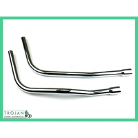 HEADER PIPES, TRIUMPH, T150 TRIPLES, 1971-72 (PAIR), GENUINE, 71-2451, 71-2453