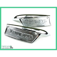 PETROL TANK BADGES, TRIUMPH, SUIT SLIMLINE TANK 1967 ON (PAIR) 82-9700, 82-9701