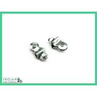 FRONT MUDGUARD FENDER NUMBER PLATE CLIPS (PAIR) TRIUMPH, GENUINE NOS, 97-0741