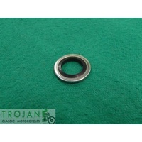 FORK CAP SCREW BONDED WASHER SEAL, TRIUMPH, BSA, 1971 ON, GENUINE, 97-4004