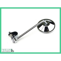 4" MIRROR, UNIVERSAL, CLAMP ON, LONG 8" STEM, FOR 7/8" AND 1" HANDLE BAR