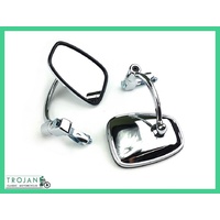 BAR END MIRRORS (PAIR) CHROME 'CAFE CLUBMAN', TRIUMPH, BSA, NORTON, CAFE, BAR0055