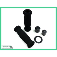 HAND GRIPS, 7/8" HANDLE BAR, FOAM, SLIM-LINE (PAIR) CAFE RACER, VINTAGE, BOBBER