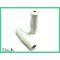 HAND GRIPS, 1" HANDLE BAR, COKE BOTTLE, WHITE (PAIR) CUSTOM, CHOPPER, BOBBER