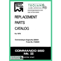 PARTS BOOK, NORTON, 1975, 850 COMMANDO MKIII, BKP0017
