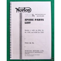PARTS BOOK, NORTON, MODELS : 1,16H,18,ES2,3O,40,3OM,40M, BKP0019
