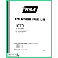PARTS BOOK, BSA, A50, A65, 1970, BKP0031