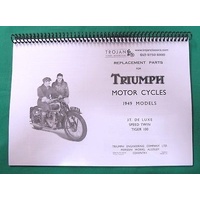 PARTS BOOK, TRIUMPH, PRE-UNIT, 1949, 3T, SPEEDTWIN,T100, BKP0042