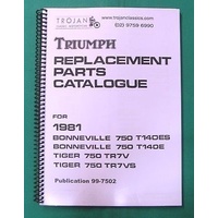 PARTS BOOK, TRIUMPH, 750, 1981, T140, TR7, BKP0054