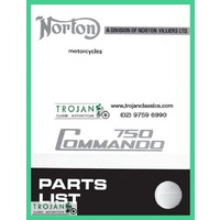 PARTS BOOK, NORTON, COMMANDO, 750, 1971-1972, BKP0060
