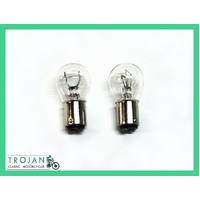 12V STOP TAIL LIGHT LAMP BULBS (PAIR) LUCAS TYPE 380, 32/4W, TRIUMPH BSA NORTON