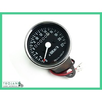 SPEEDO GAUGE, MINI, 2:1 RATIO KM/H CHROME, CHOPPER, BOBBER, CUSTOM, CRL0019