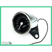 TACHO GAUGE, MINI, CABLE DRIVEN, 5:1, CHROME, CRL0090