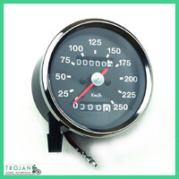 KMH SMITHS TYPE BLACK FACE SPEEDO GAUGE, TRIUMPH, BSA 1970-78, SSM5007/01, KPH