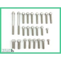 ENGINE COVER ALLEN SCREW SET, TRIUMPH, UNIT 650, 1963-68, STAINLESS, ENG0180