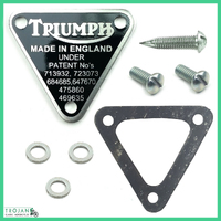 PATENT PLATE BADGE KIT, TRIUMPH, TRIPLE, T150, T160, GENUINE, 70-8762, 71-1440