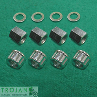 CYLINDER BASE NUT WASHER SET, TRIUMPH, TR7 T140, 1973-83, GENUINE 21-0692, 21-2177, 70-3446