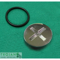 CHAINCASE PRIMARY COVER INSPECTION CAP, O RING, SET, TRIUMPH 750, TR7, T140, 71-3895, 71-3896