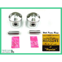 PISTON & RING SET, TRIUMPH, UNIT 650, TR6, T120, 0.040, 70-9488 +40 THOU 650cc, 9:1
