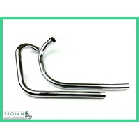 EXHAUST HEADER PIPES, TRIUMPH, 650, 1963-70, PUSH-OVER (PAIR) 70-5957, 70-5958