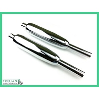 MUFFLERS, TRIUMPH, BOTTLE TYPE, 650, 6T, TR6, T120, 1963-70 (PAIR) 70-5866
