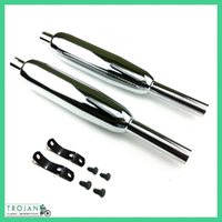 MUFFLERS, BRACKETS, BOLTS, SET, TRIUMPH BOTTLE TYPE, 650, 6T, TR6, T120, 1963-70, 70-5866, E5866