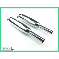 MUFFLER, TRIUMPH, 3TA, 5TA, T90, T100, 1957-1973, (PAIR), 71-2017, 71-2018