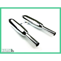 MUFFLERS, TRIUMPH, 6T, T110, T120, DUPLEX, 1960-62 (PAIR) 70-4118/9