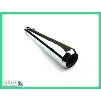 MUFFLER, UNIVERSAL, REVERSE CONE RACE MEGAPHONE, CHROME (LEFT OR RIGHT), EXH0077