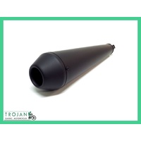 MUFFLER, UNIVERSAL, REVERSE CONE, SHORT, BLACK (LEFT OR RIGHT) CUSTOM, EXH0084