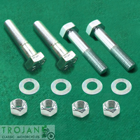 SHOCK MOUNTING BOLT NUT WASHER SET, TRIUMPH, BSA, OIF 1971 ON, 14-0234, 14-0235, 14-1303
