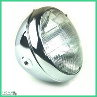 7" CHROME HEADLIGHT, COMPLETE HEADLAMP, LUCAS TYPE, CUSTOM, CLASSIC