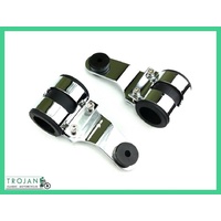 HEADLIGHT BRACKETS, CHROME, H/DUTY, CAFE RACER (PAIR), HLP0035