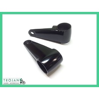 HEADLAMP, HEADLIGHT BRACKETS, CUSTOM CLASSIC, ALLOY BLACK (PAIR), HLP0052