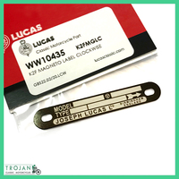 LUCAS K2F MAGNETO LABEL, BADGE ID TAG, BLACK, CLOCKWISE, TRIUMPH BSA NORTON