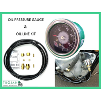 OIL PRESSURE GAUGE & LINE HOSE KIT, 100 PSI, LIQUID, CUSTOM, CHOPPER, BOBBER, TRIUMPH, BSA, NORTON