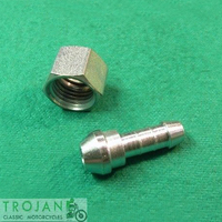 GENUINE PETROL TAP NUT AND SPIGOT, 1/4" BSP, TRIUMPH, NORTON, BSA, AJS, MATCHLESS