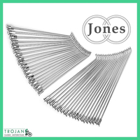 JONES SS SPOKE & NIPPLE SET, TRIUMPH DISC, 19" FRONT, TR7, T140, T150, T160