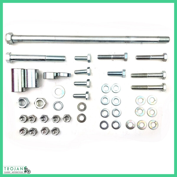 TRIUMPH ENGINE TO FRAME BOLT STUD NUT & WASHER SET, TR7 T140, 1973-83, GENUINE