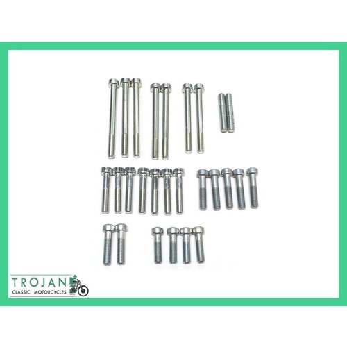 ENGINE COVER SCREW SET, TRIUMPH, UNIT 350, 500, 1957-68, GENUINE, 00-0081